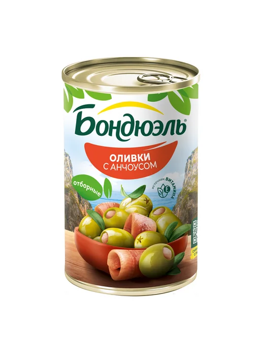 Оливки с анчоусом, 314мл